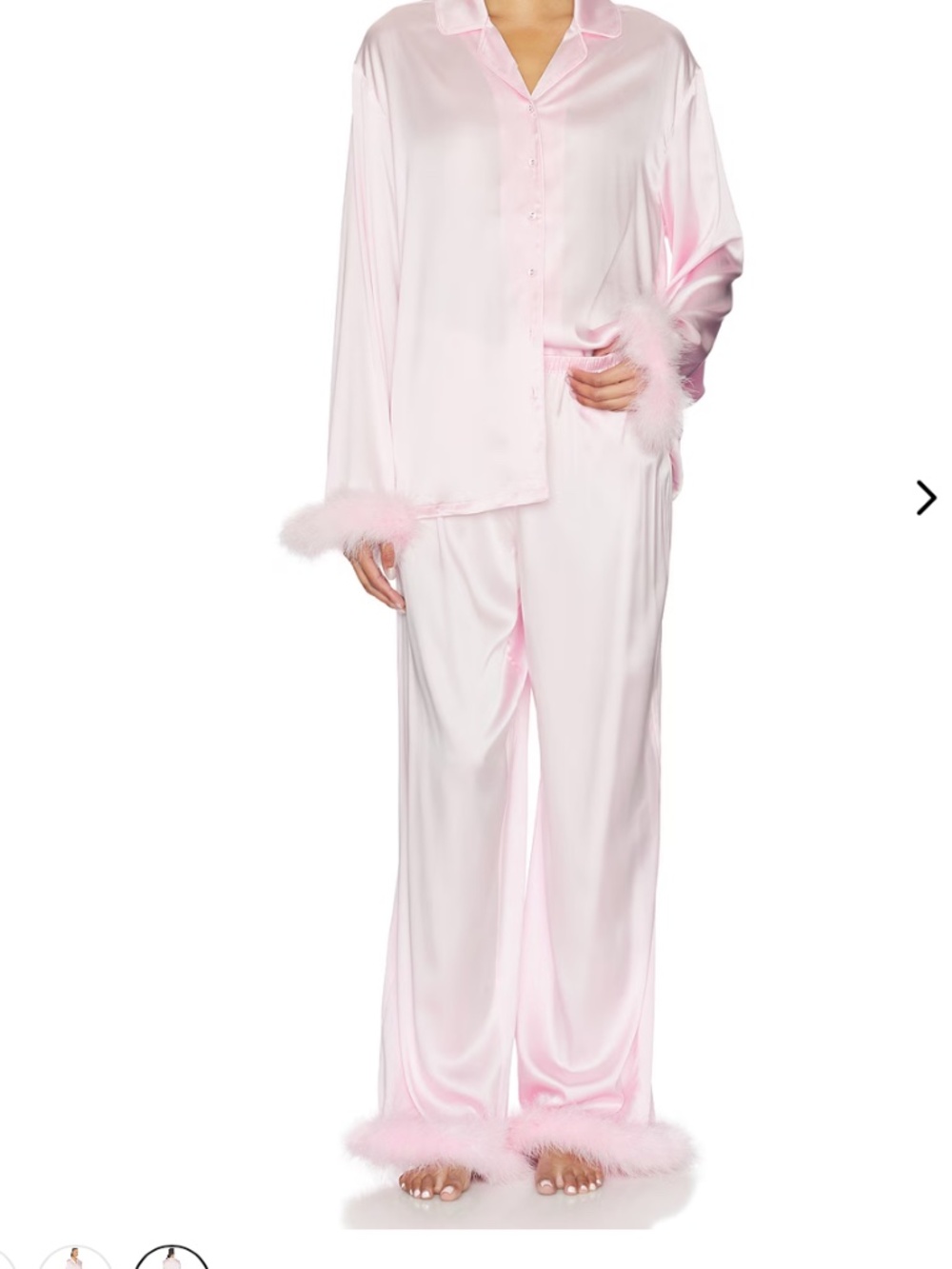 Skims silk Feather Trim pant- Cherry Blossom